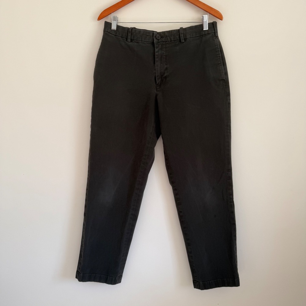 Uniqlo EZY Ankle Pants Mens Medium Charcoal Gray Chino Trousers with Drawstrings